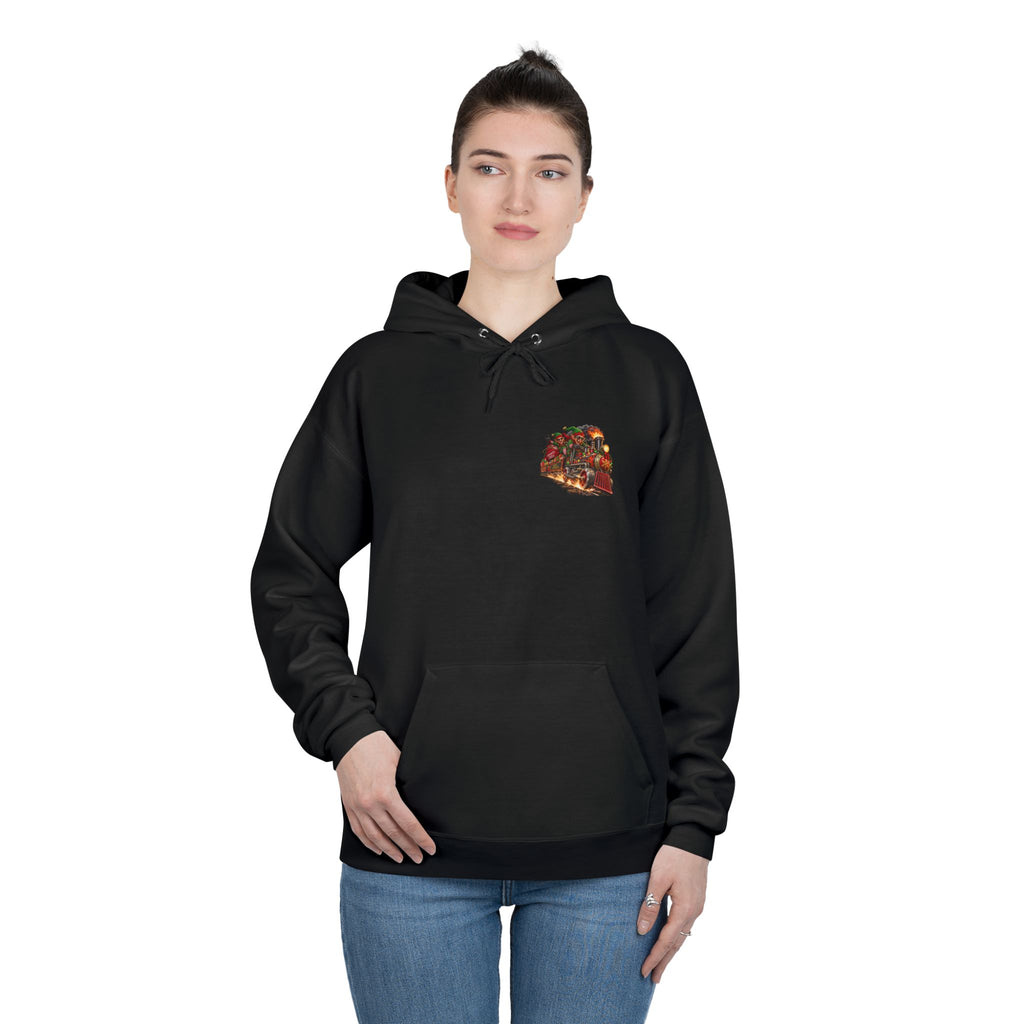 Festive Steam Train Illustration — Unisex EcoSmart® Pullover Hoodie Sweatshirt