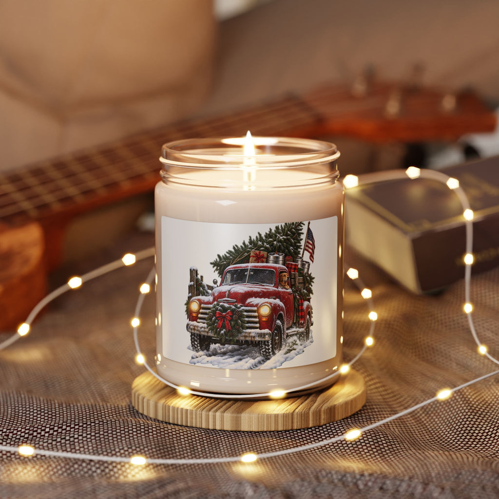 Christmas Red Pickup Truck Scented Soy Candle