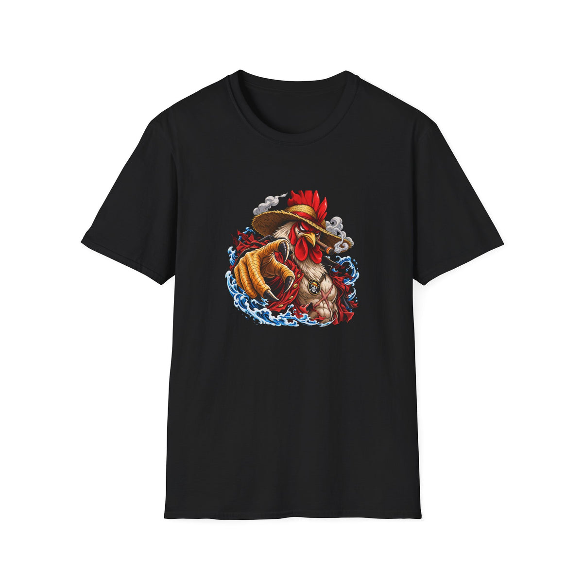 Rooster with Cigar and Skull