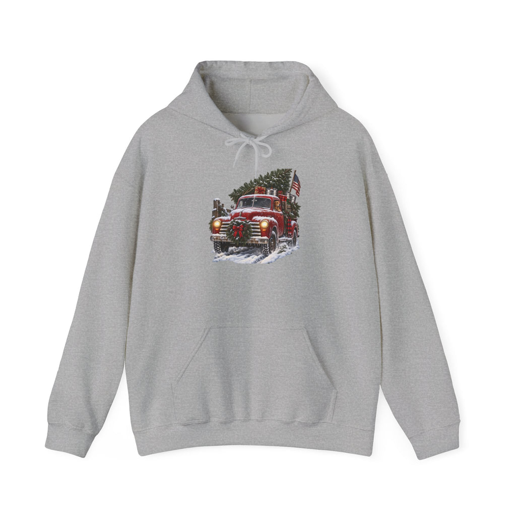 Vintage Fire Truck Christmas Hoodie