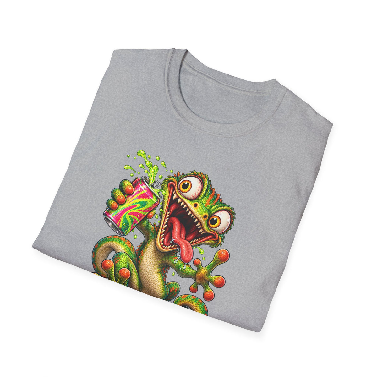 Cartoon Lizard Drinking Can