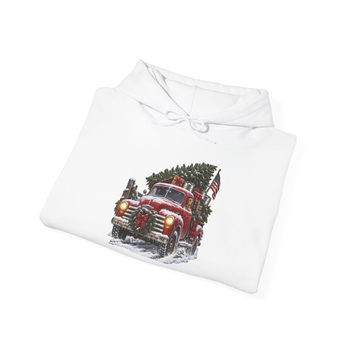 Vintage Fire Truck Christmas Hoodie