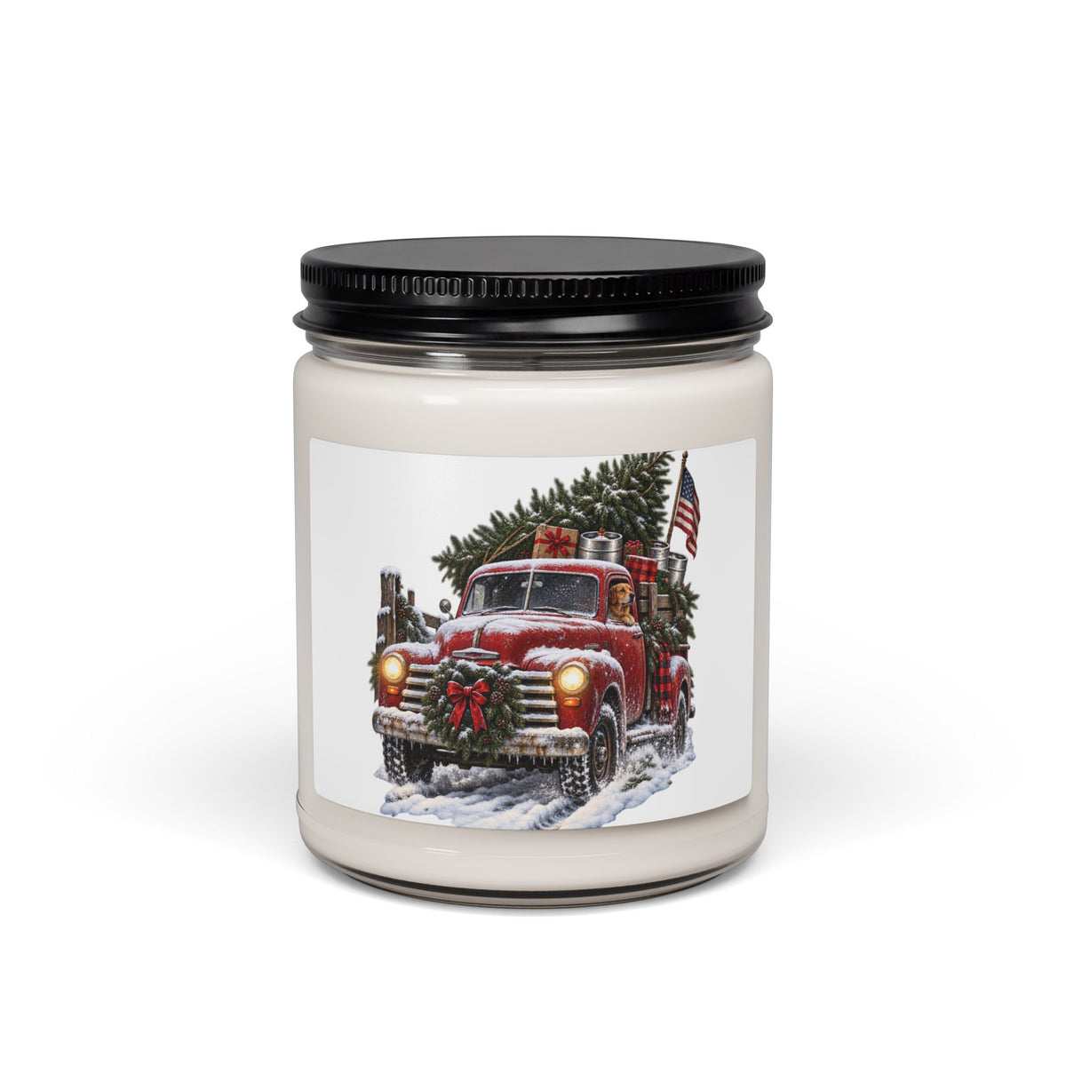 Christmas Red Pickup Truck Scented Soy Candle