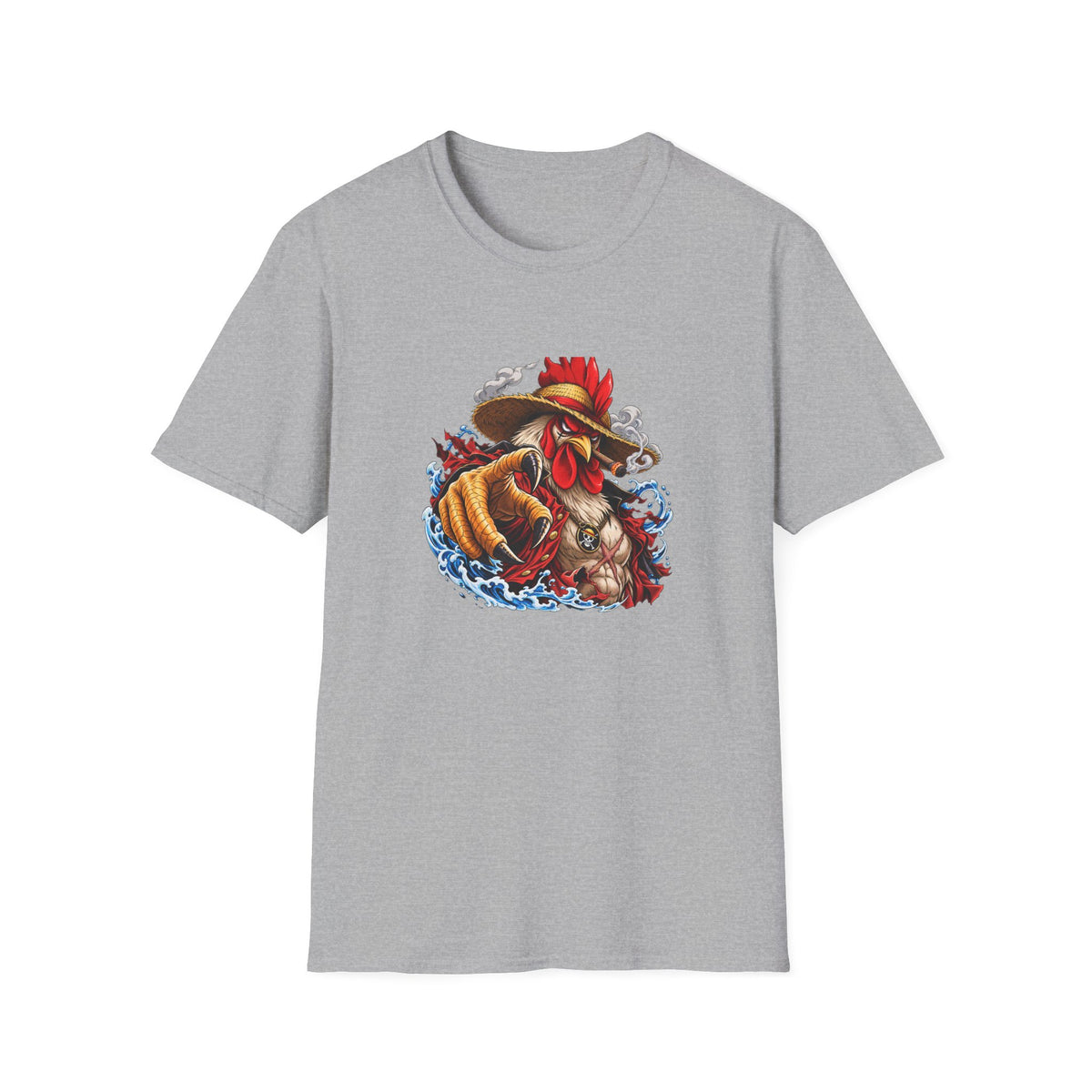 Rooster with Cigar and Skull