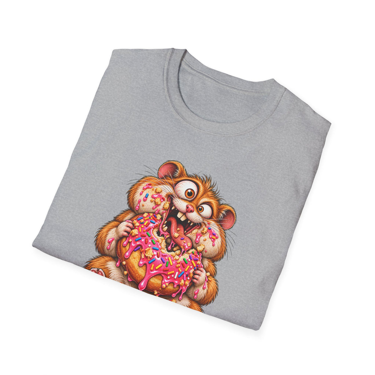 Cartoon Hamster Eating Doughnut