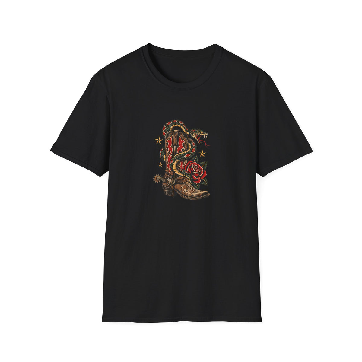 Cowboy Boots with Snake and Rose