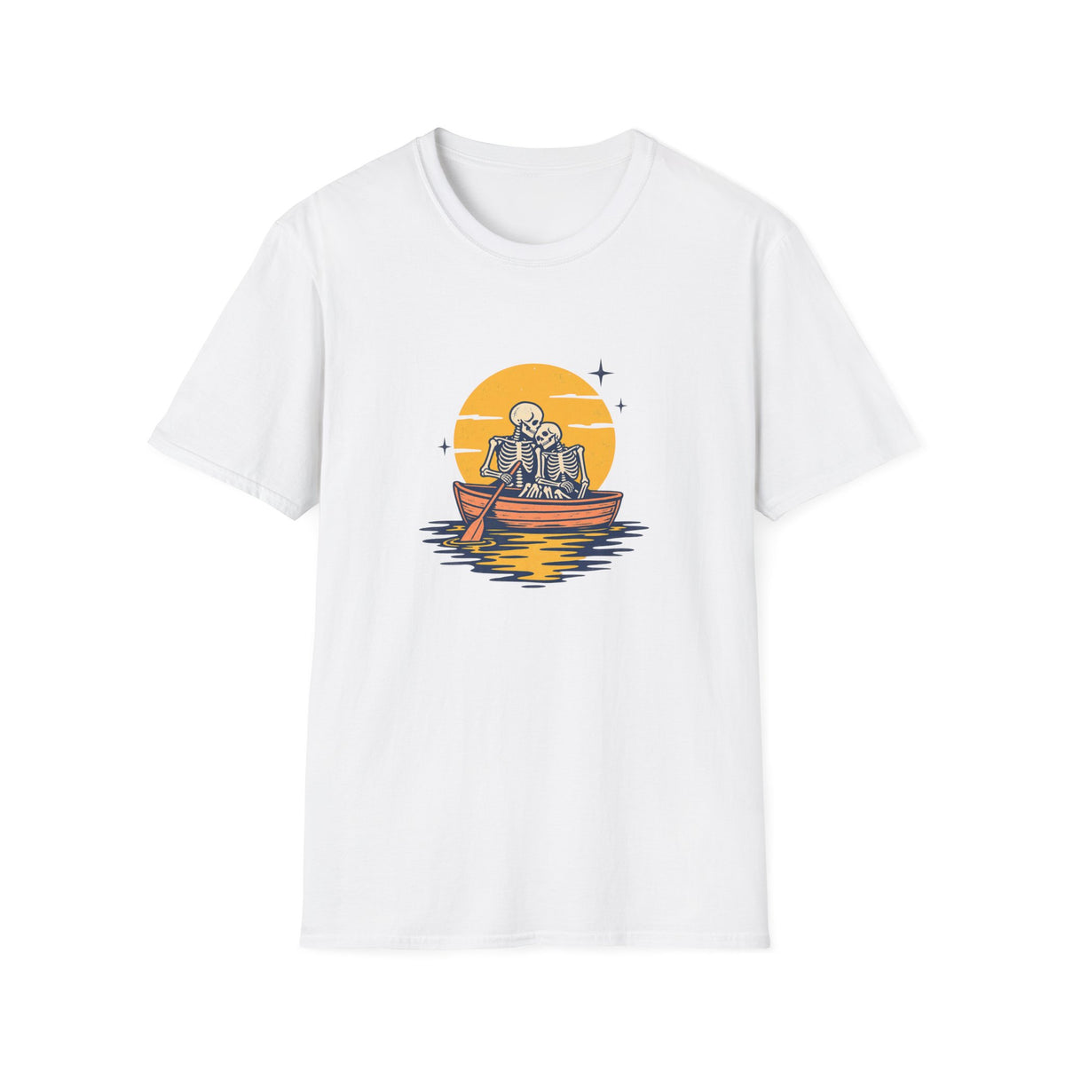Skeleton Couple in Boat