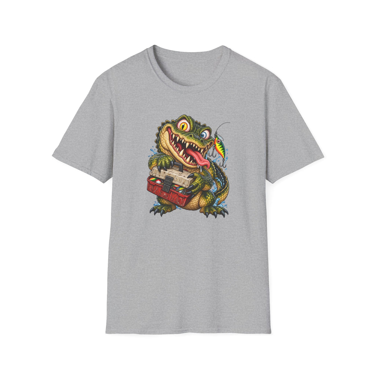 Cartoon Crocodile Fisherman