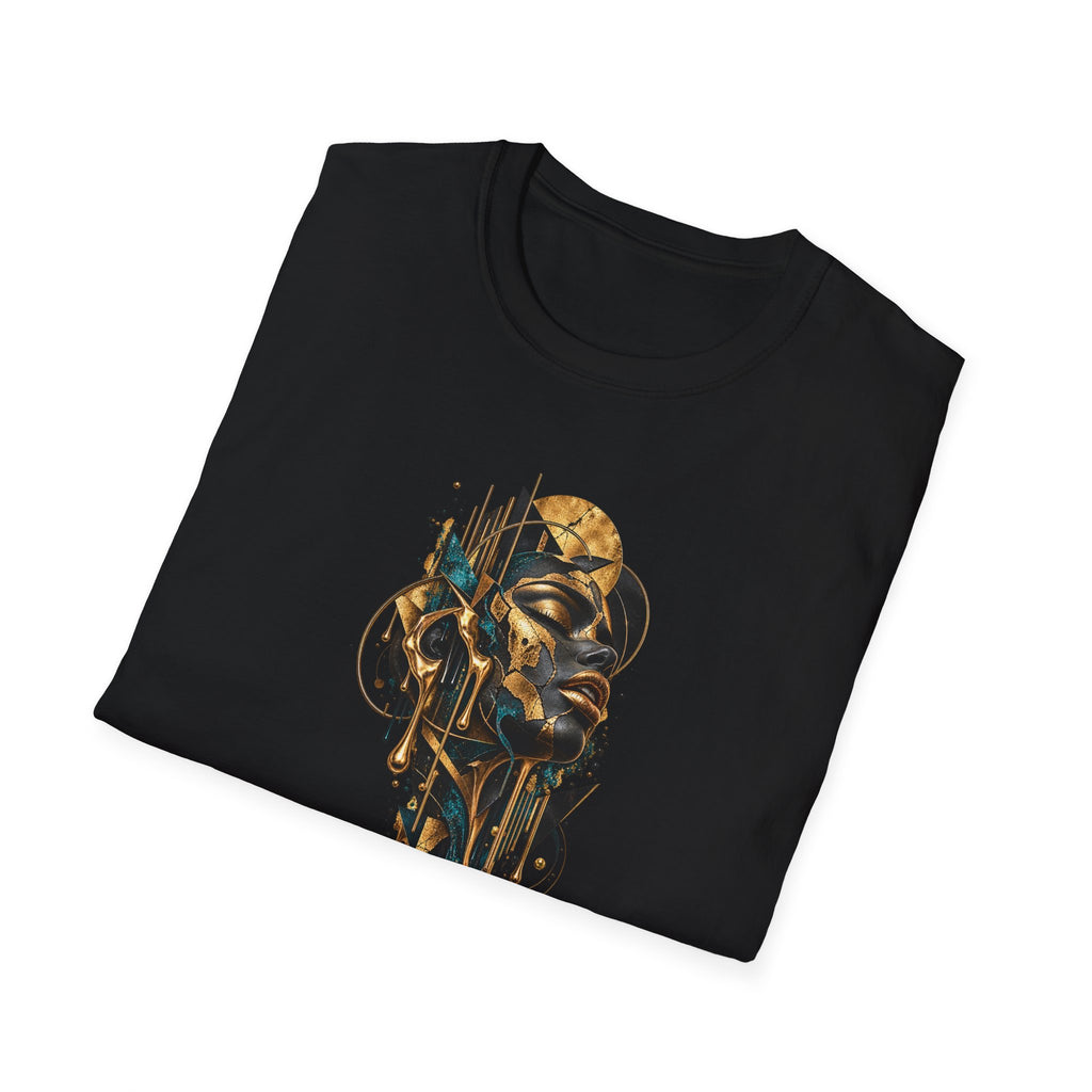 Abstract Portrait with Golden Accents
