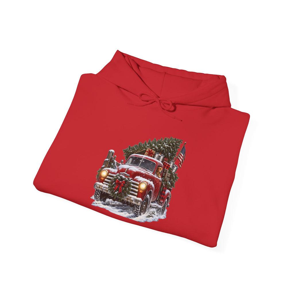 Vintage Fire Truck Christmas Hoodie