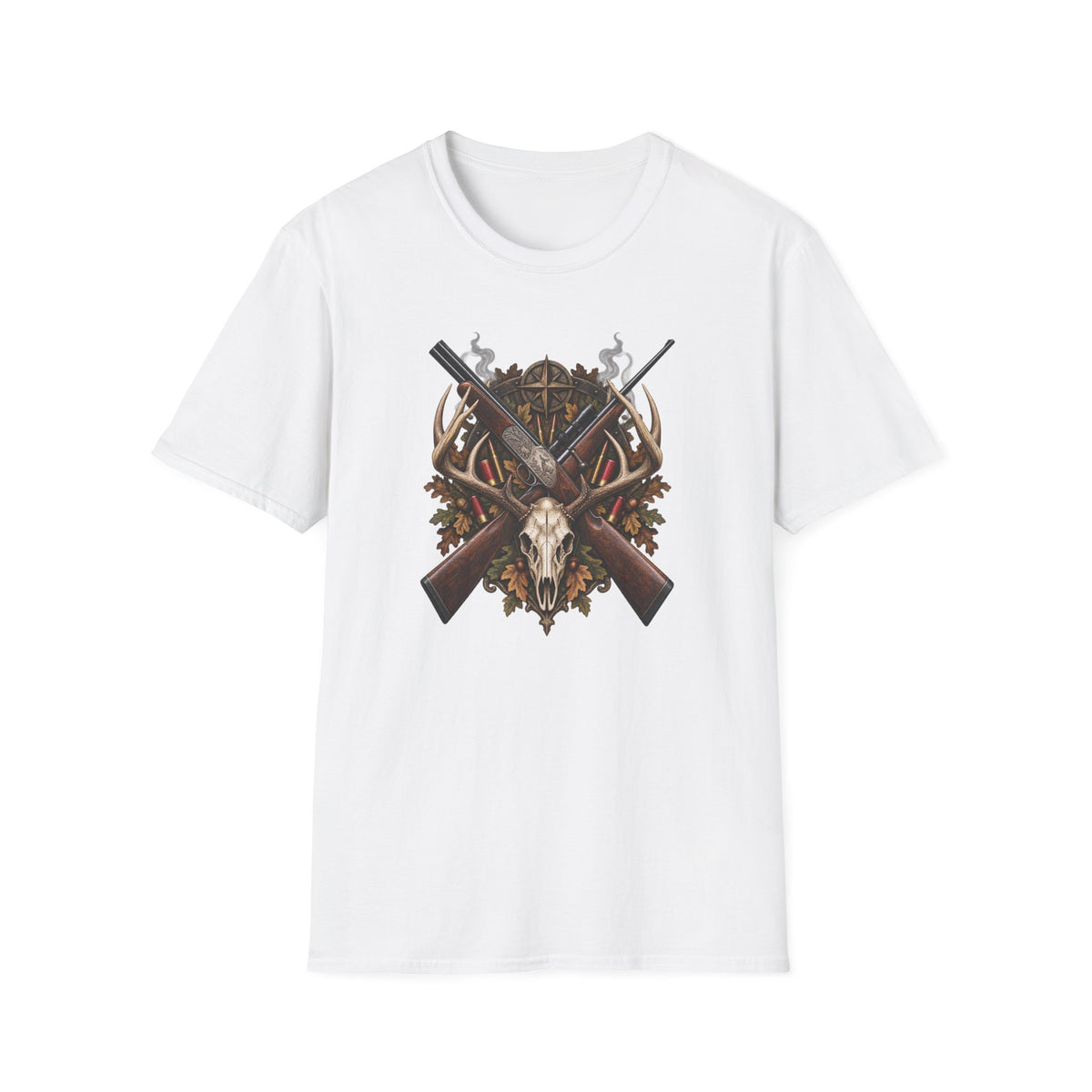 Crossed Guns with Skull and Antlers