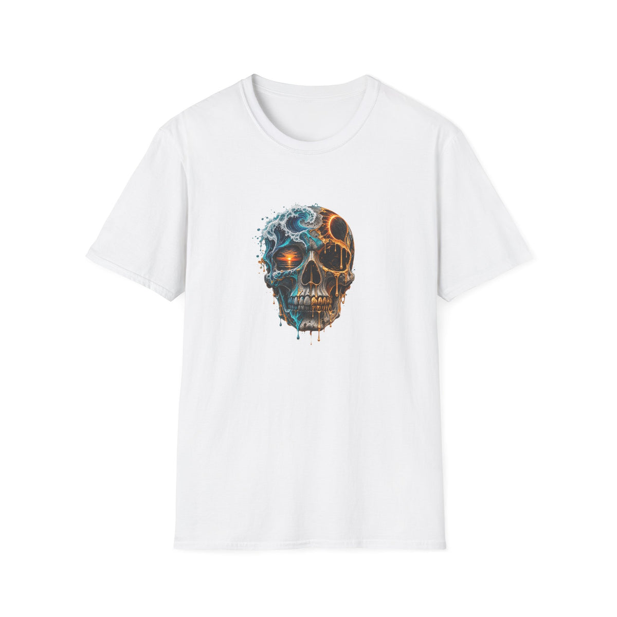 Skull with Ocean Wave and Sunset