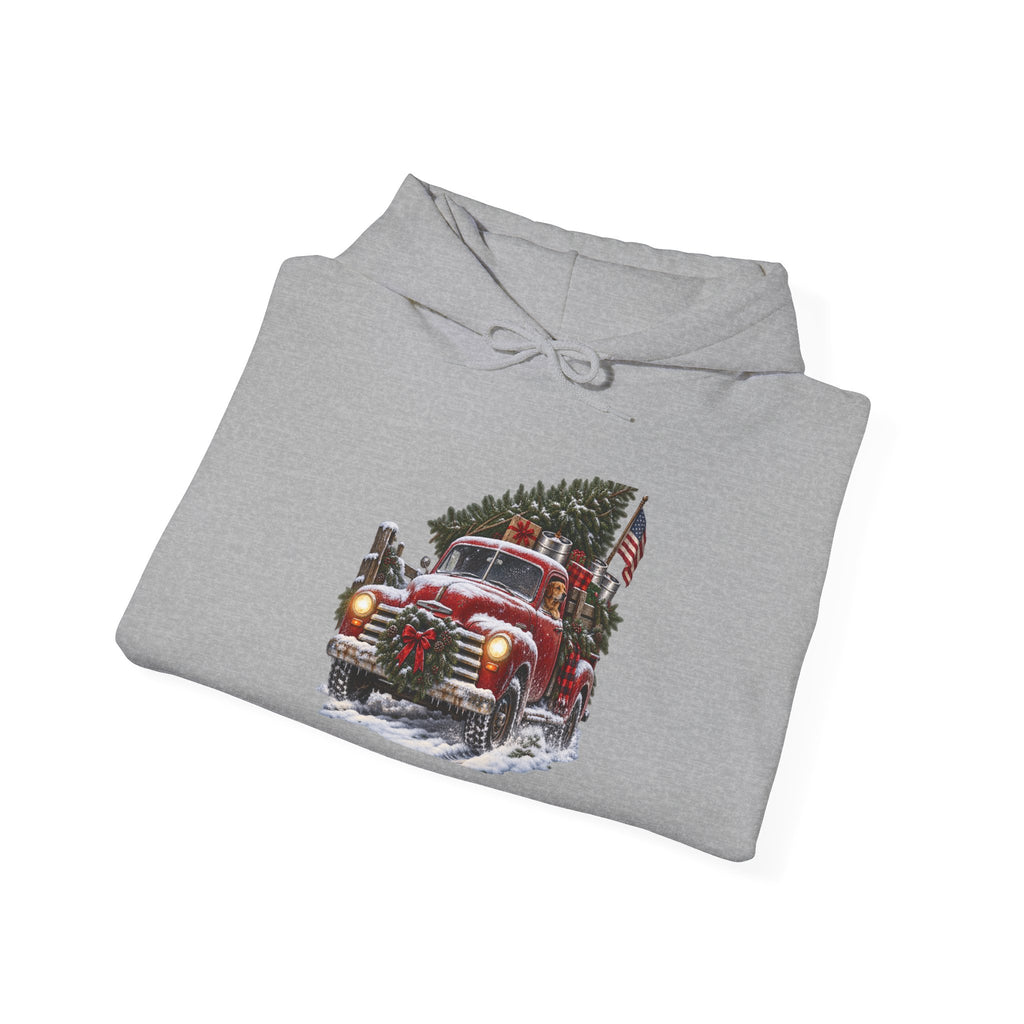 Vintage Fire Truck Christmas Hoodie