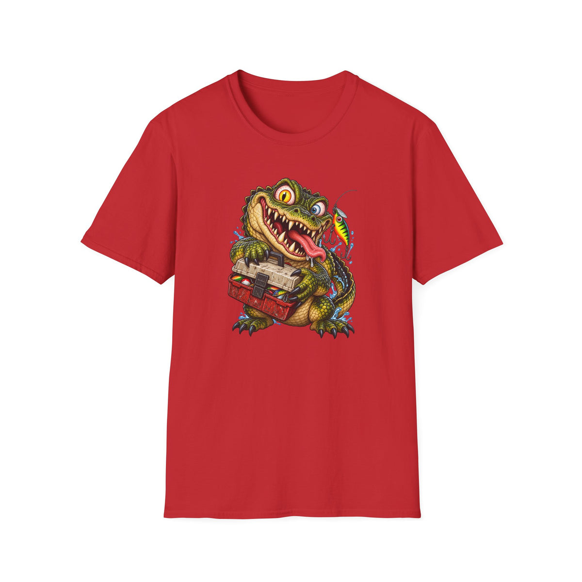 Cartoon Crocodile Fisherman