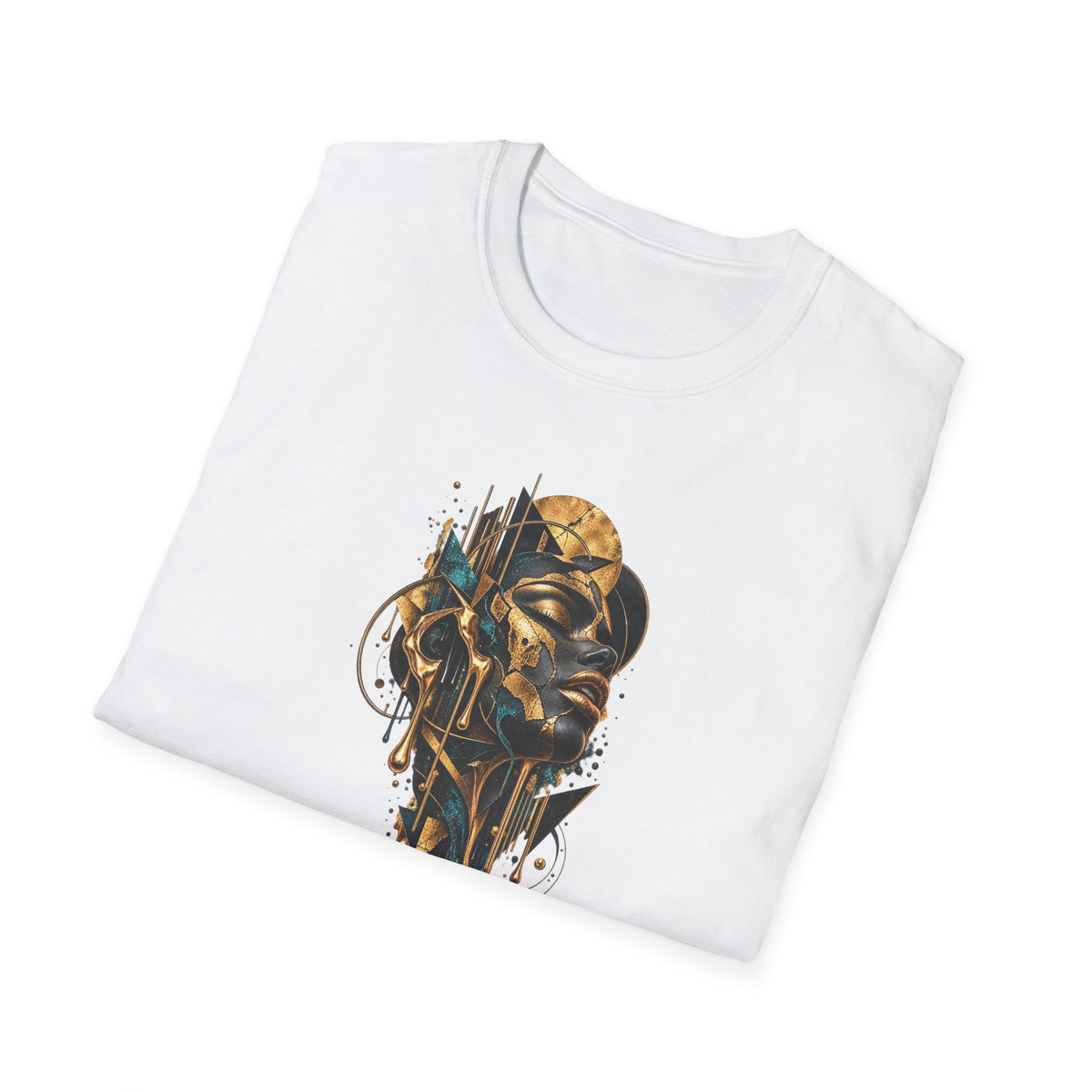 Abstract Portrait with Golden Accents