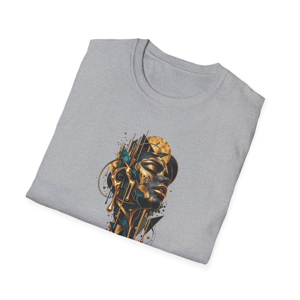 Abstract Portrait with Golden Accents