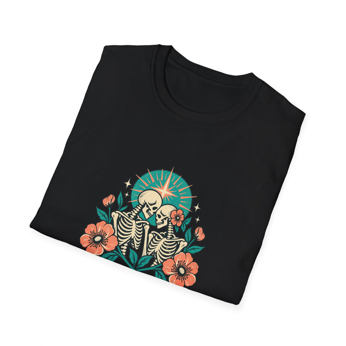 Skeleton Couple with Flowers