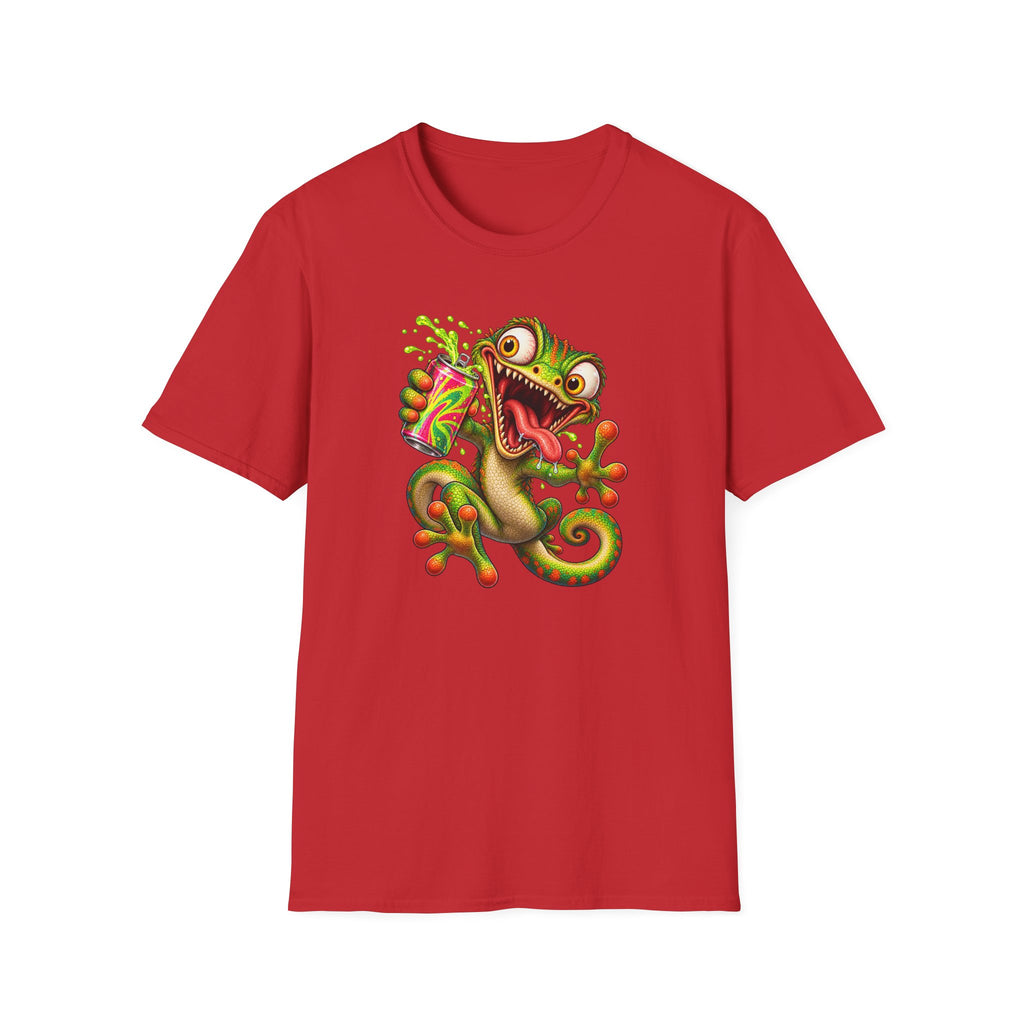 Cartoon Lizard Drinking Can