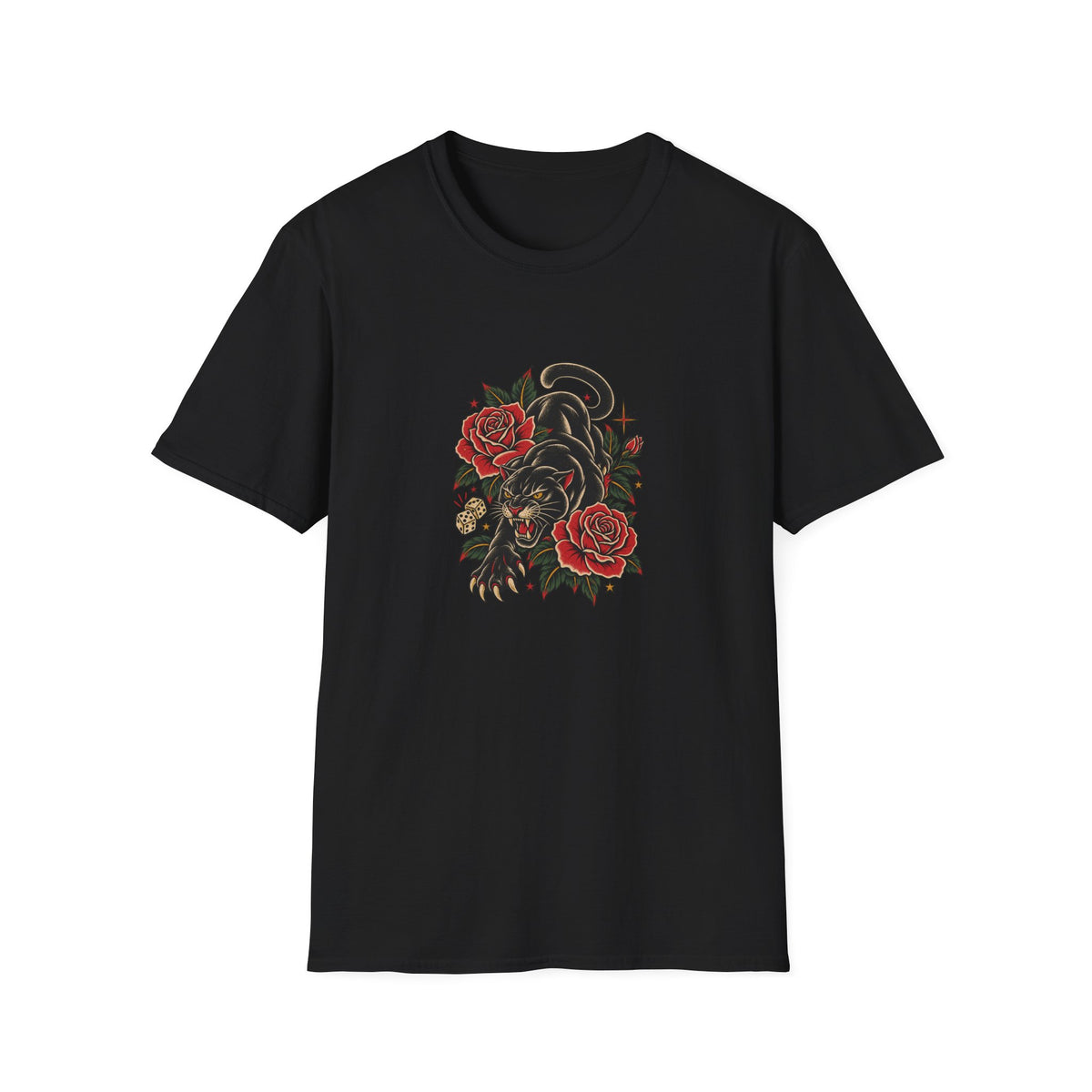 Black Panther with Roses and Dice