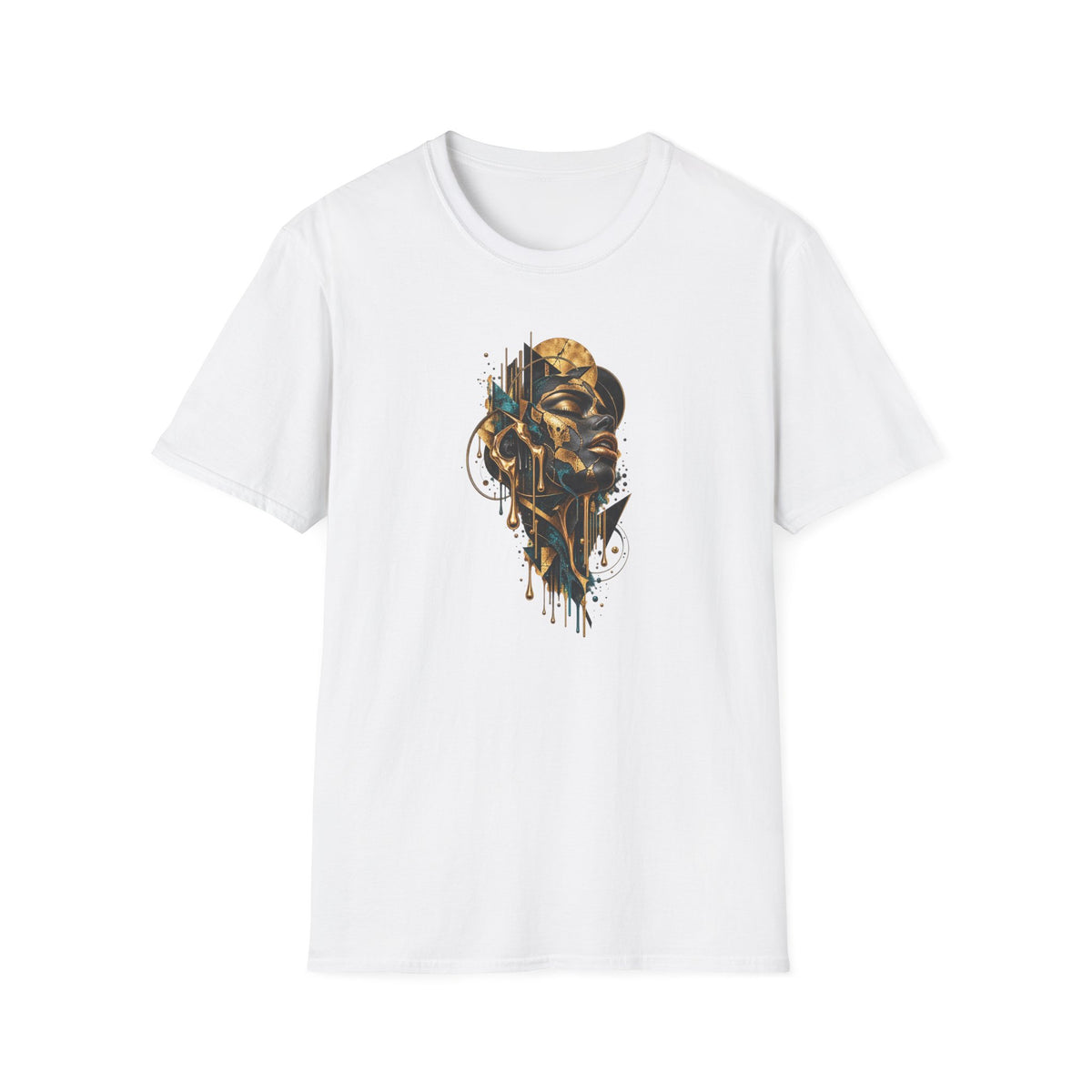 Abstract Portrait with Golden Accents
