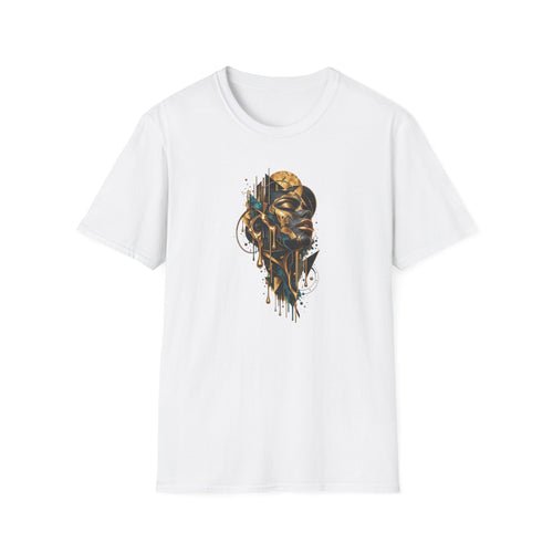 Abstract Portrait with Golden Accents