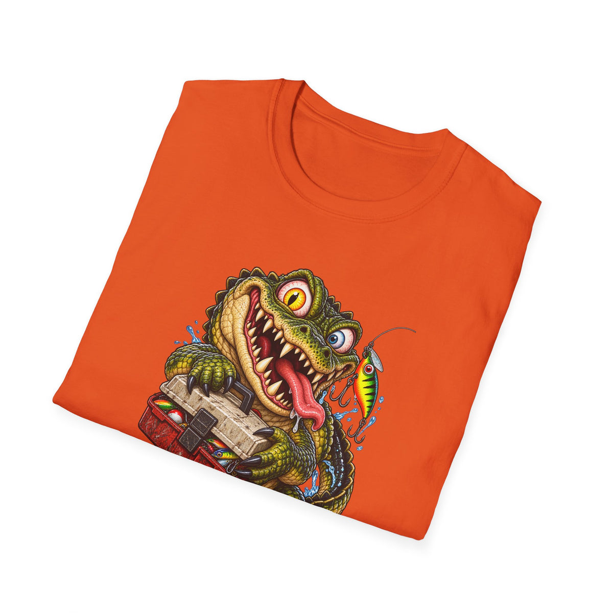 Cartoon Crocodile Fisherman
