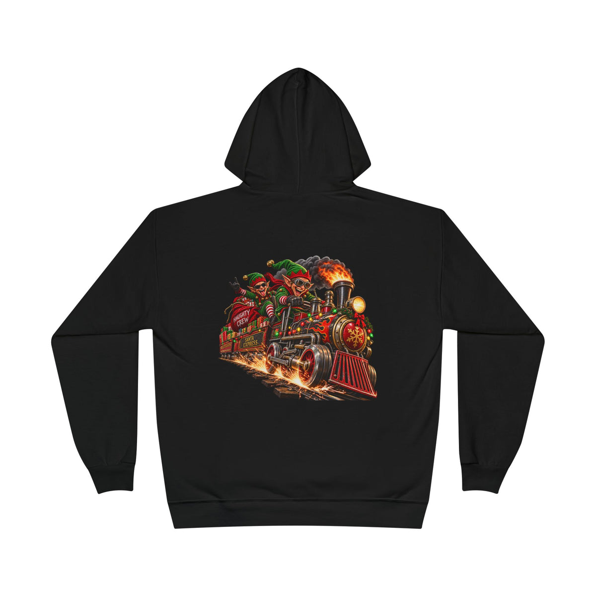 Festive Steam Train Illustration — Unisex EcoSmart® Pullover Hoodie Sweatshirt