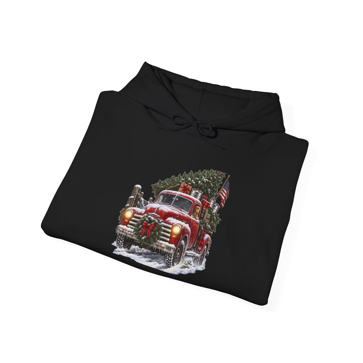 Vintage Fire Truck Christmas Hoodie