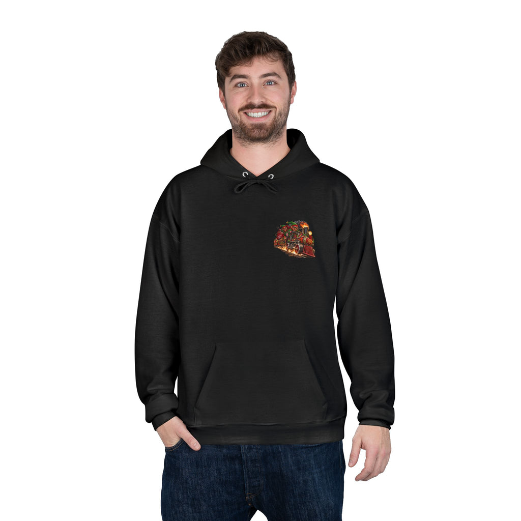 Festive Steam Train Illustration — Unisex EcoSmart® Pullover Hoodie Sweatshirt