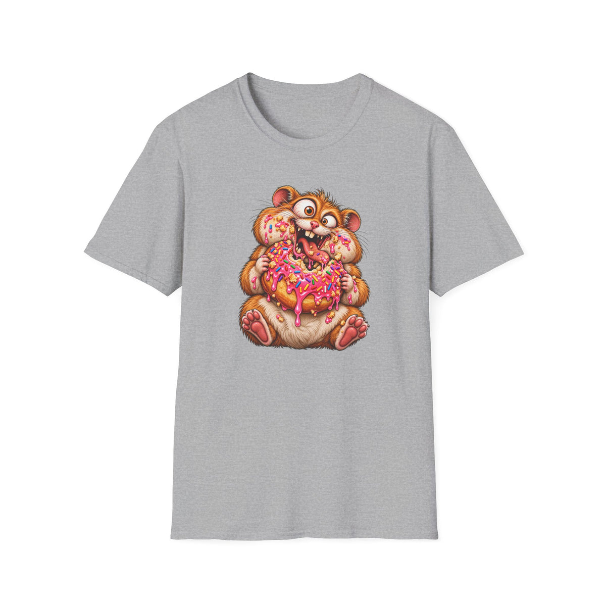 Cartoon Hamster Eating Doughnut