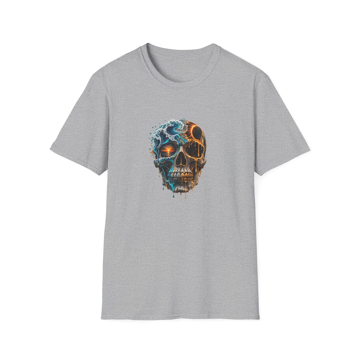 Skull with Ocean Wave and Sunset