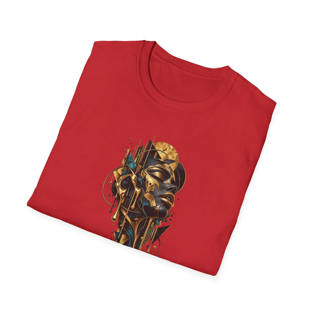 Abstract Portrait with Golden Accents