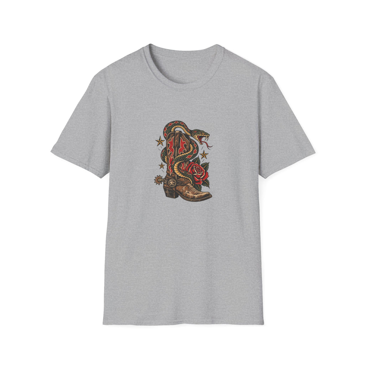Cowboy Boots with Snake and Rose
