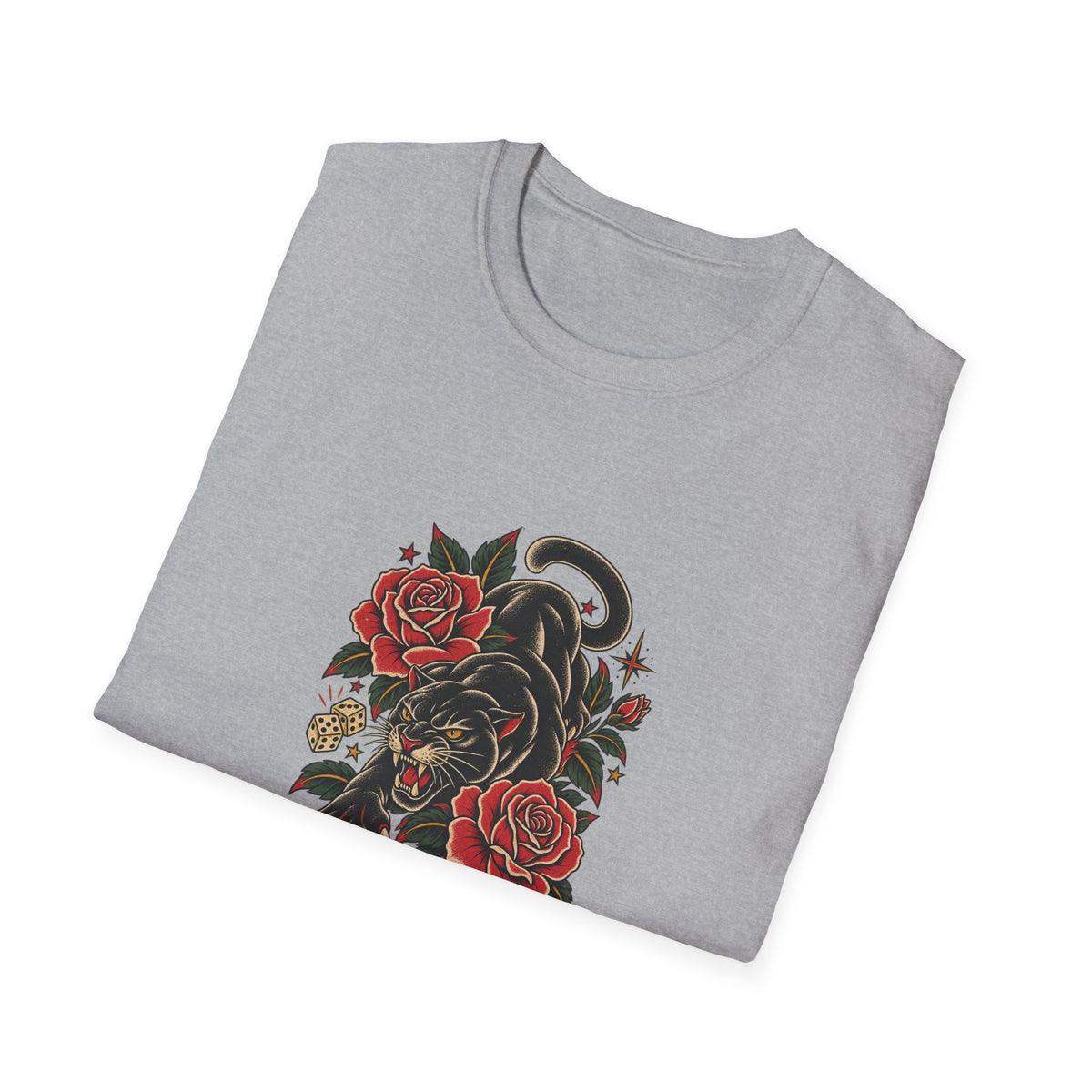 Black Panther with Roses and Dice