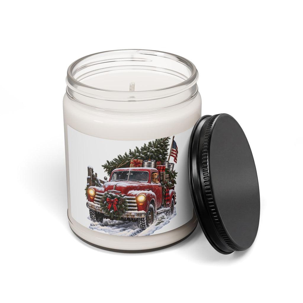 Christmas Red Pickup Truck Scented Soy Candle