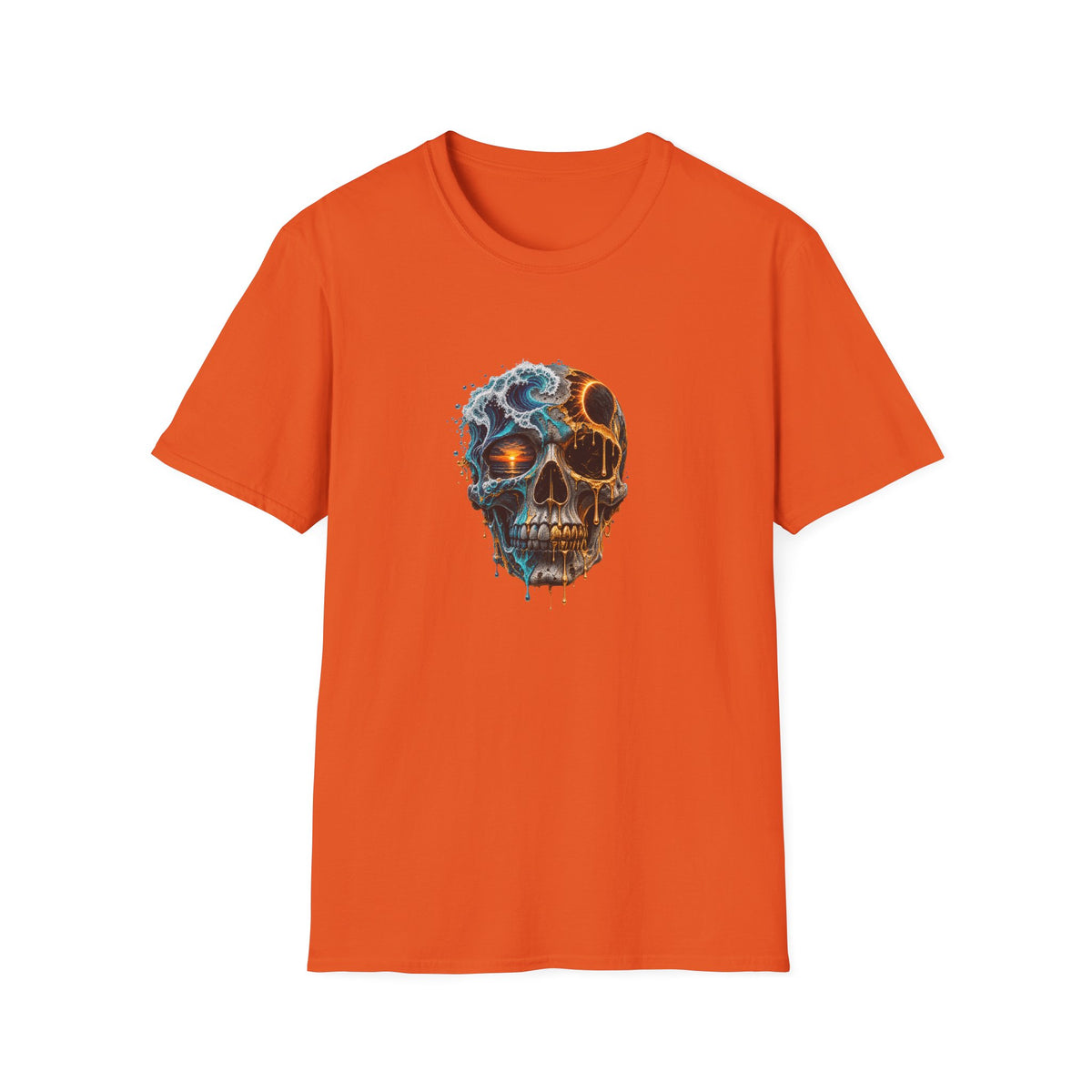 Skull with Ocean Wave and Sunset