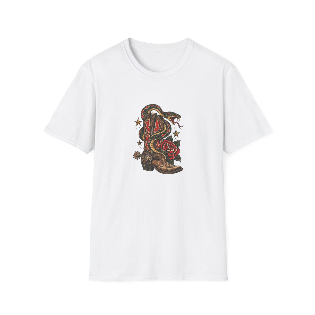 Cowboy Boots with Snake and Rose