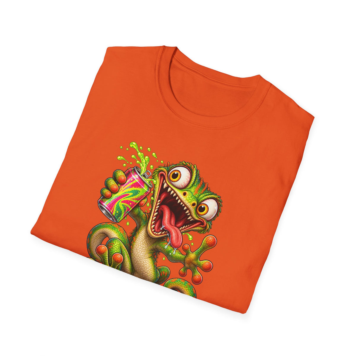 Cartoon Lizard Drinking Can