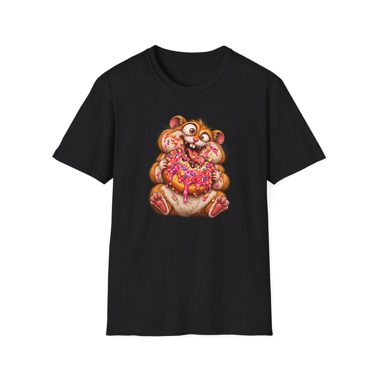 Cartoon Hamster Eating Doughnut