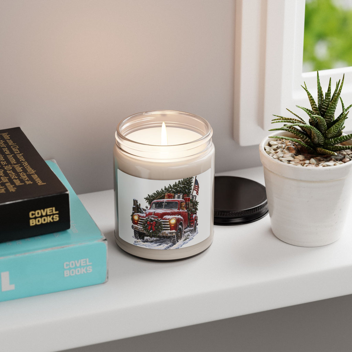 Christmas Red Pickup Truck Scented Soy Candle