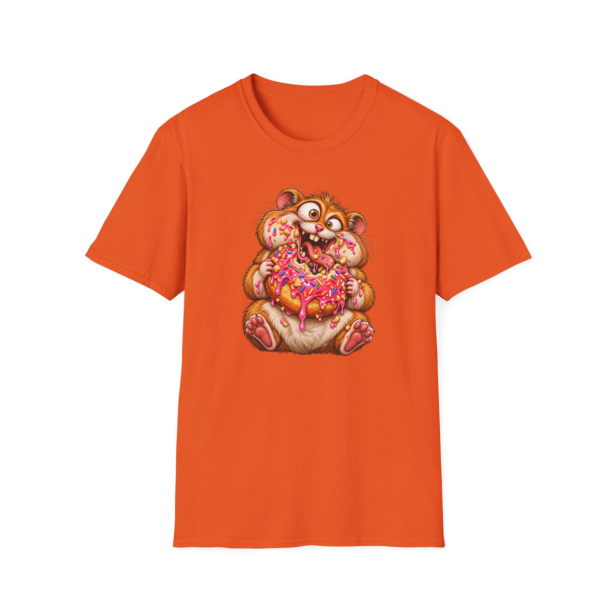 Cartoon Hamster Eating Doughnut