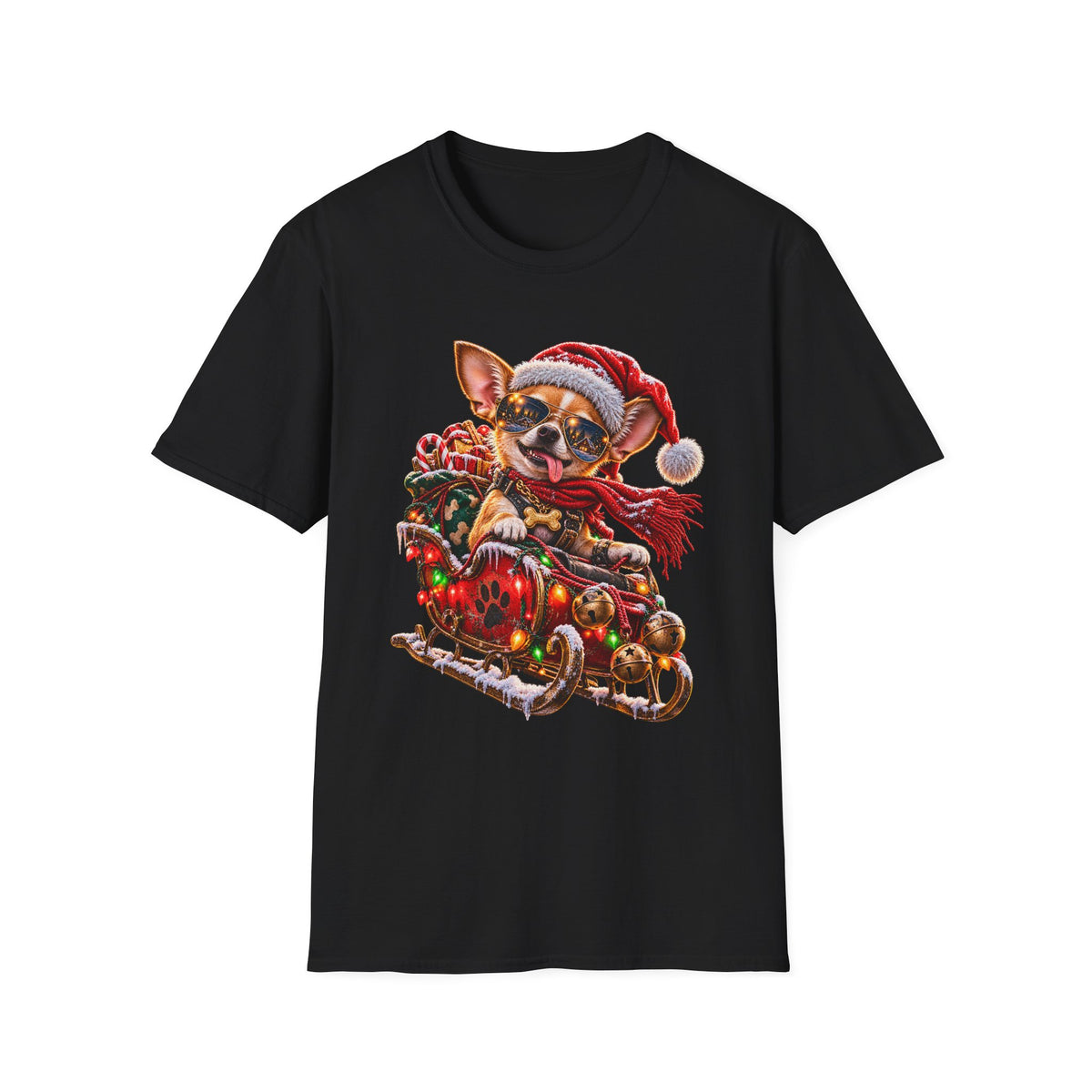 Santa Dog Sleigh Ride T-Shirt