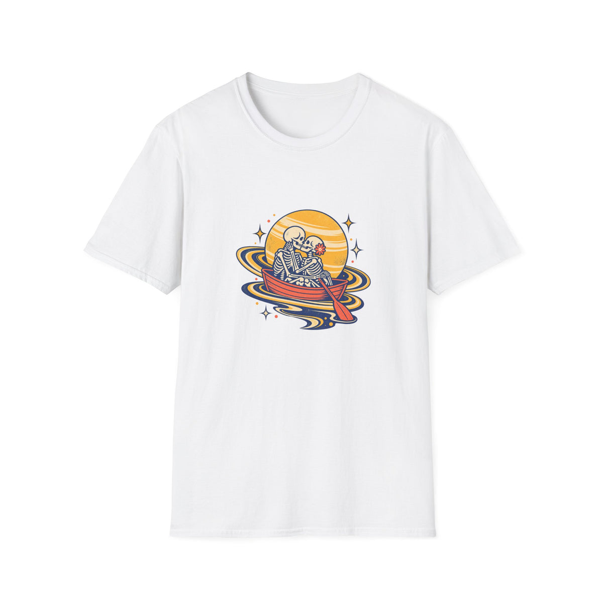 Skeleton Couple in Boat