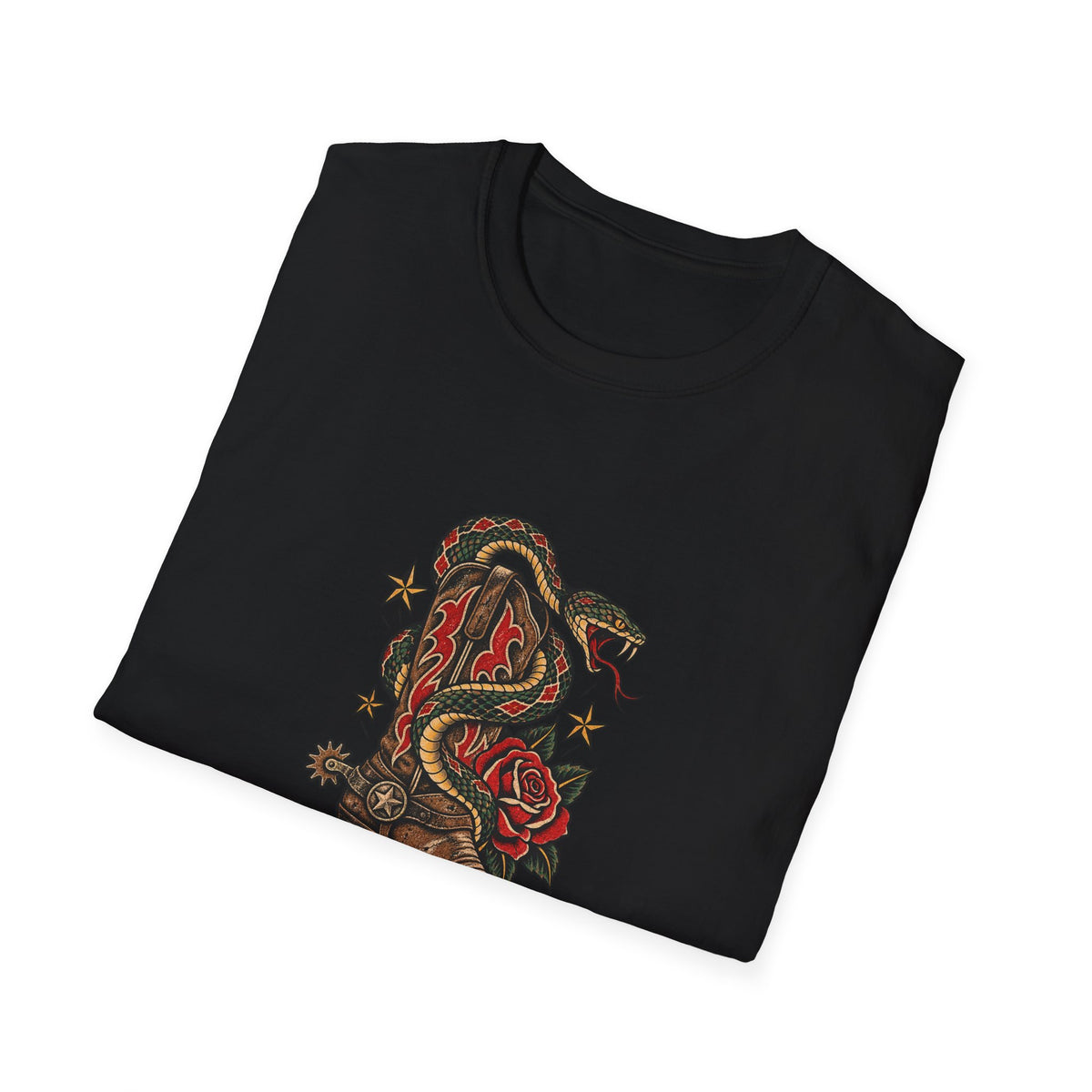 Cowboy Boots with Snake and Rose