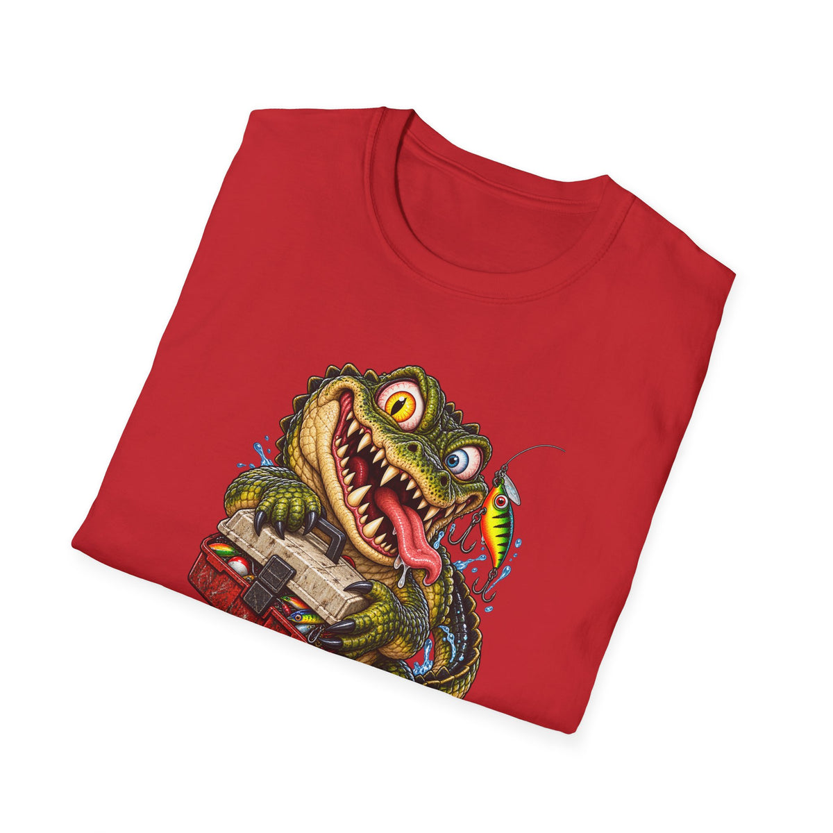 Cartoon Crocodile Fisherman
