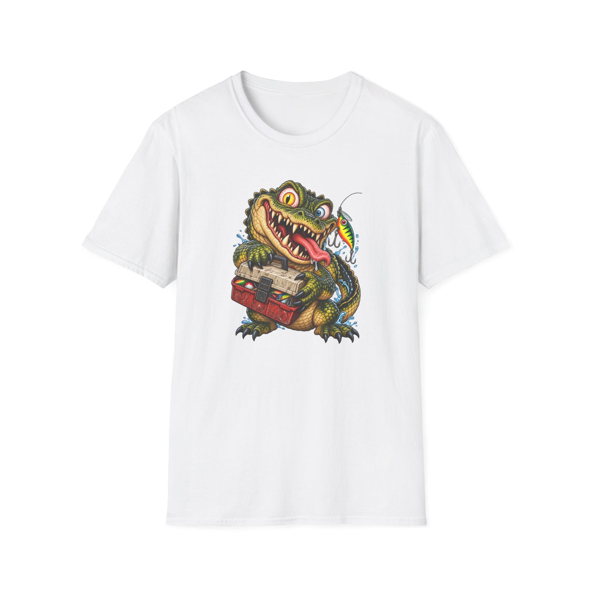 Cartoon Crocodile Fisherman