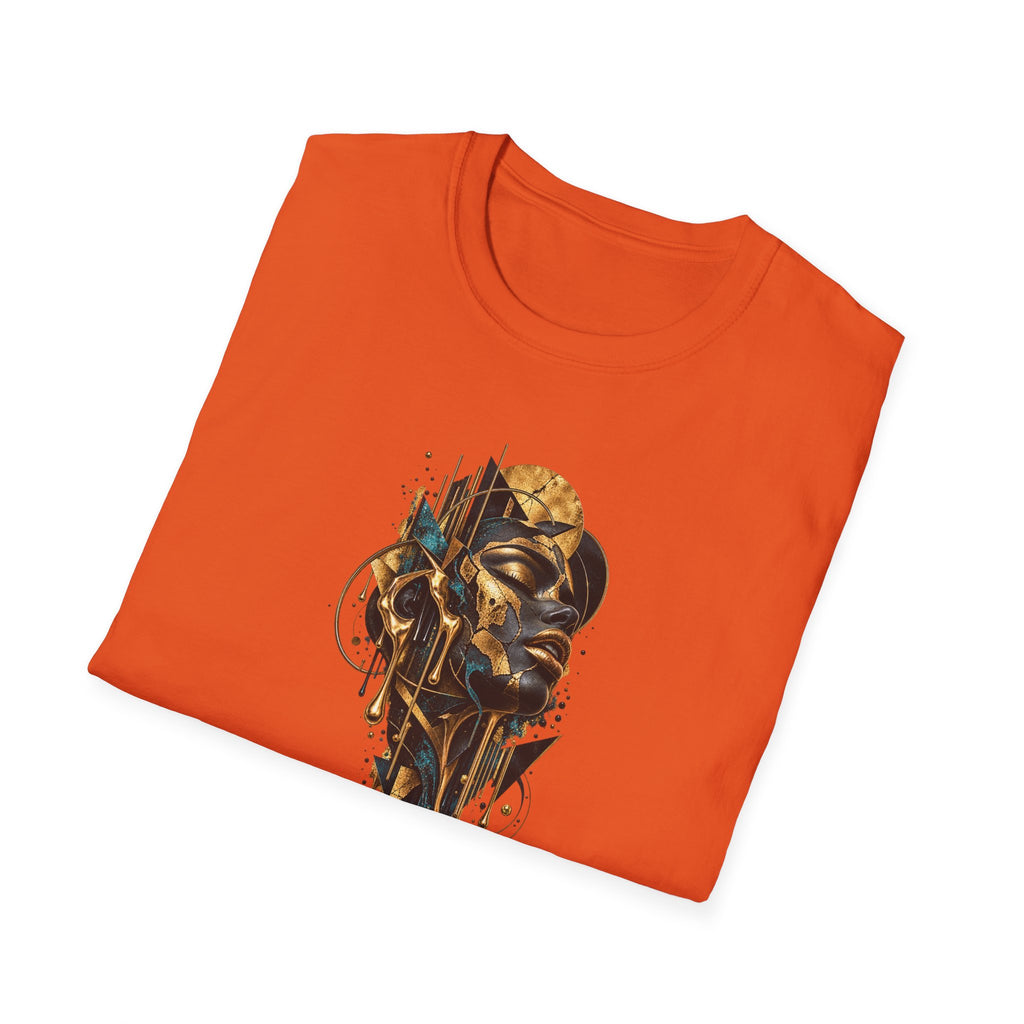 Abstract Portrait with Golden Accents