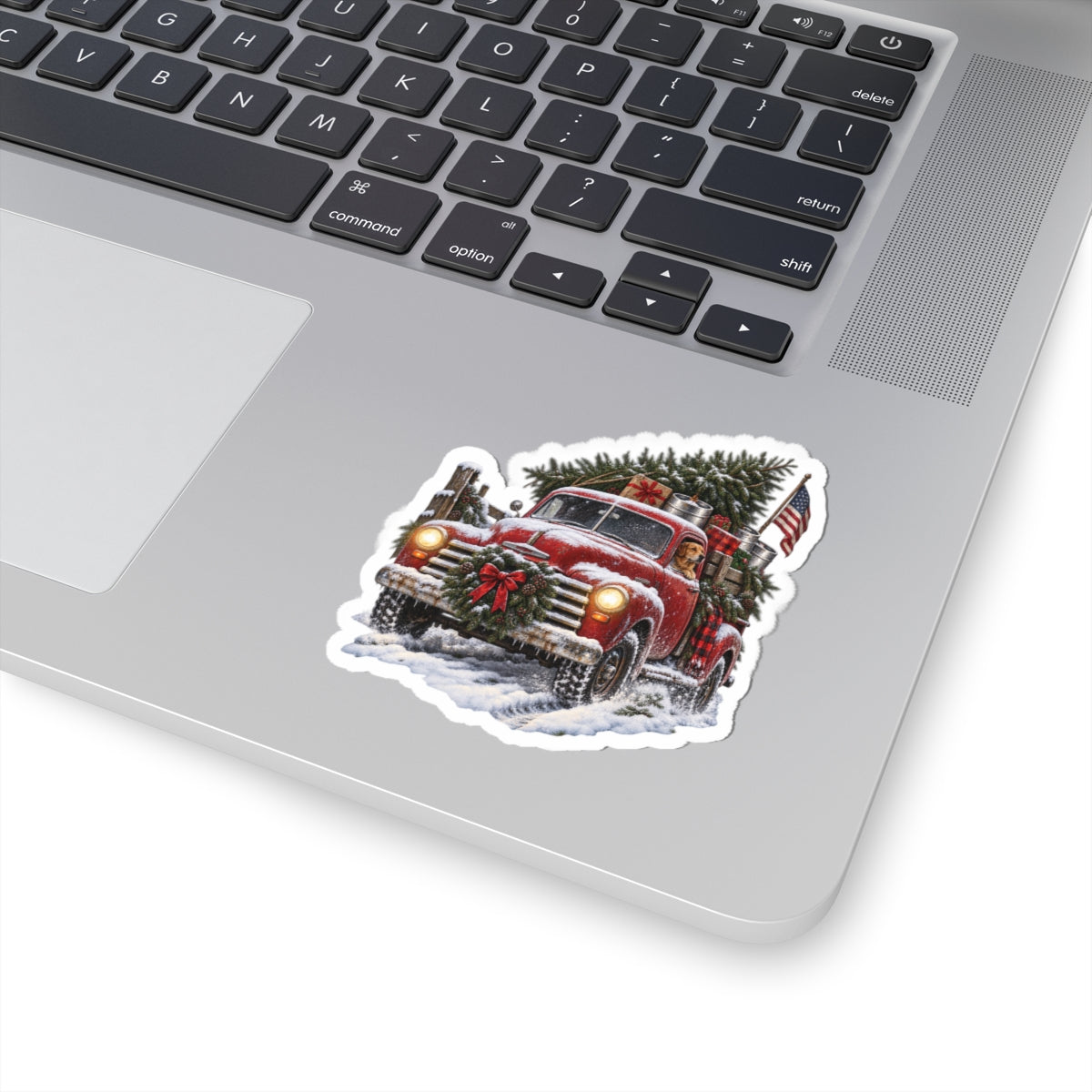 Vintage Christmas Truck Kiss-Cut Sticker