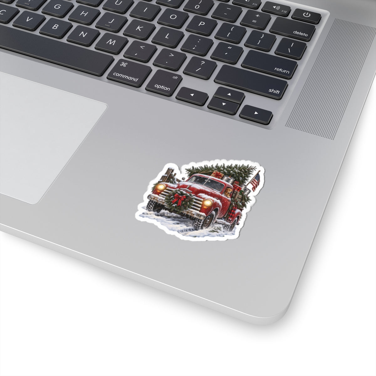 Vintage Christmas Truck Kiss-Cut Sticker